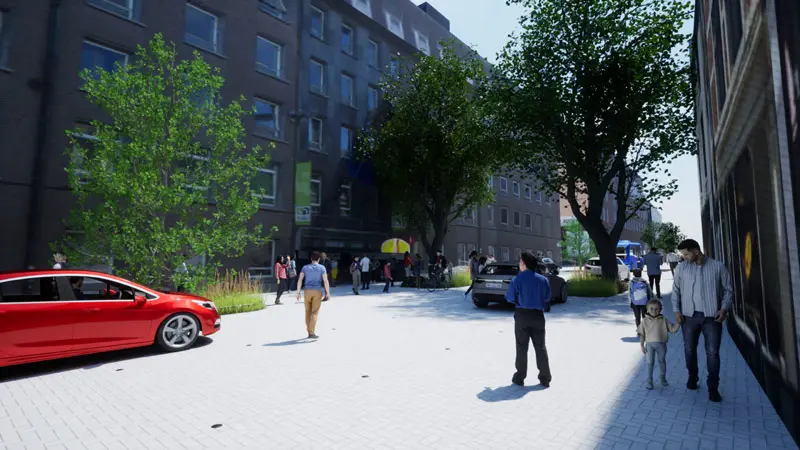 Rue de Bruxelles en face de l'Université - Namur