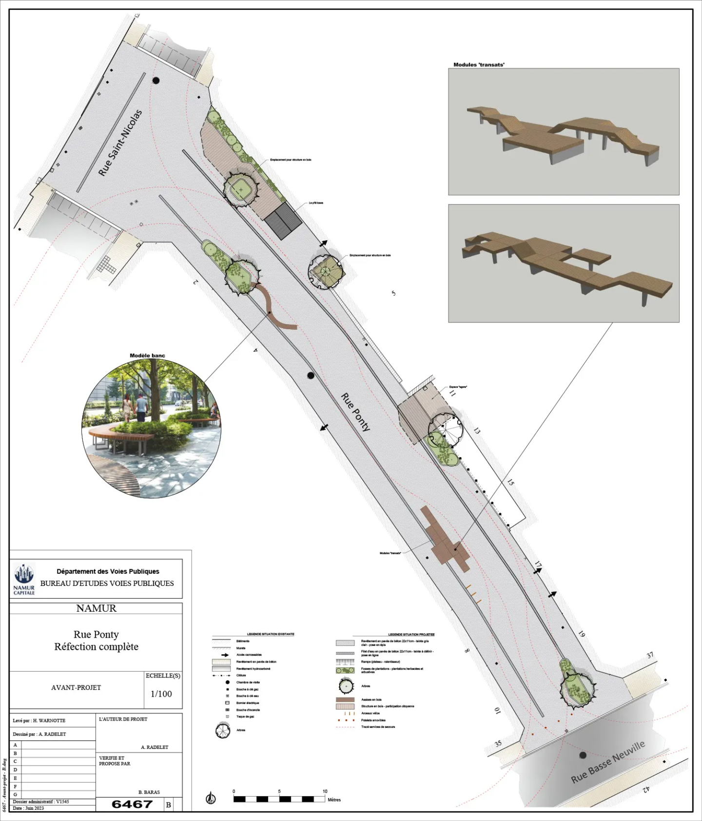Namur - Rue Ponty - Avant-projet